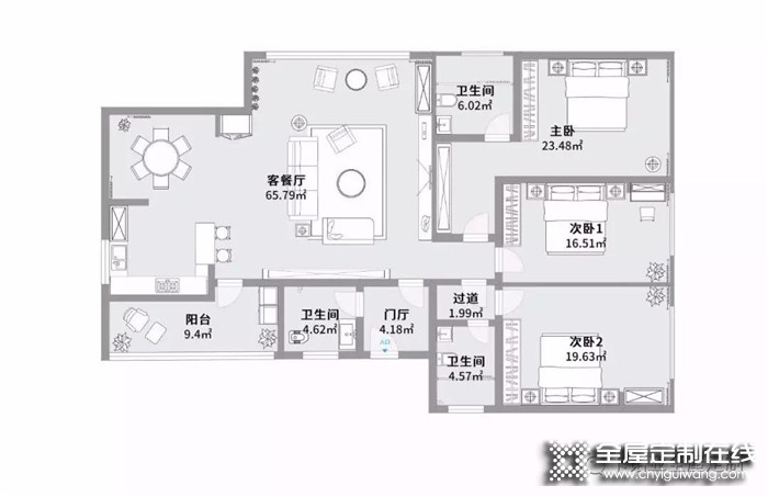 卡諾亞全屋定制極簡風，打造家居的高級感