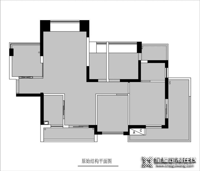 佰麗愛(ài)家定制藍(lán)色+胡桃木家具，這個(gè)四居室有點(diǎn)不一樣哦