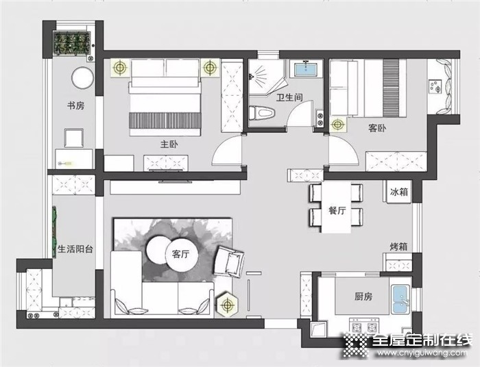 帥太小戶型全屋定制案例：69㎡北歐風(fēng)小宅，簡約又精致