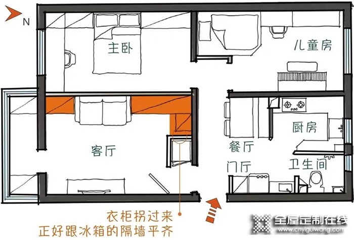 我樂全屋定制案例：北京65㎡學區(qū)房爆改，絕美歐式輕奢風，居然還超顯大！