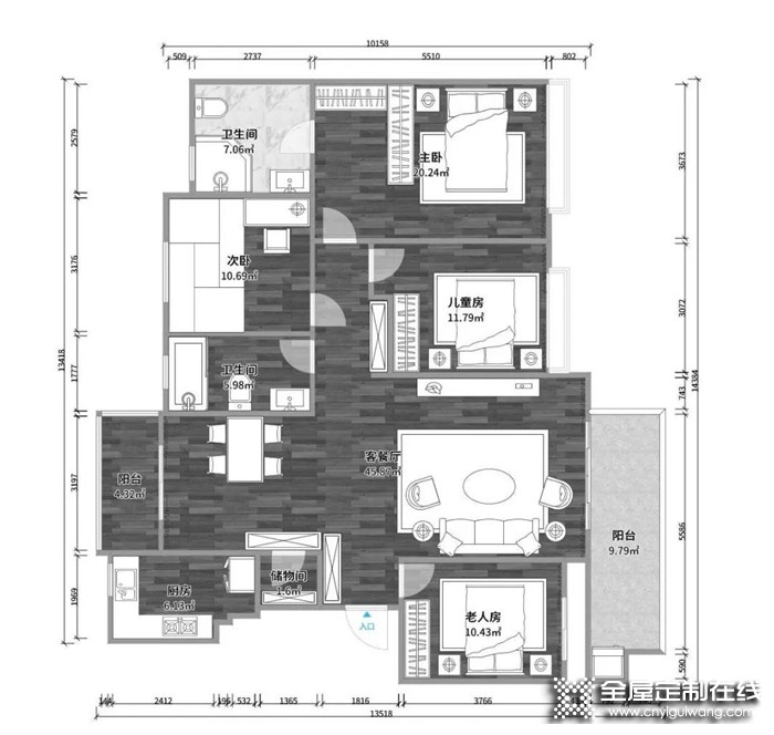 卡諾亞135 m²輕奢四房裝修案例，鄰居看完后悔裝早了！