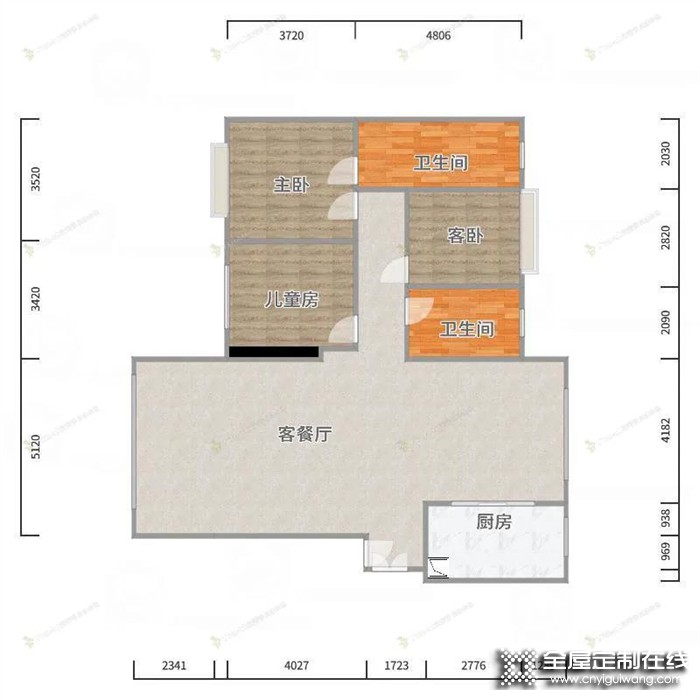 兔寶寶全屋定制設(shè)計(jì)分享丨153㎡全屋定制，色彩碰撞出怦然心動(dòng)