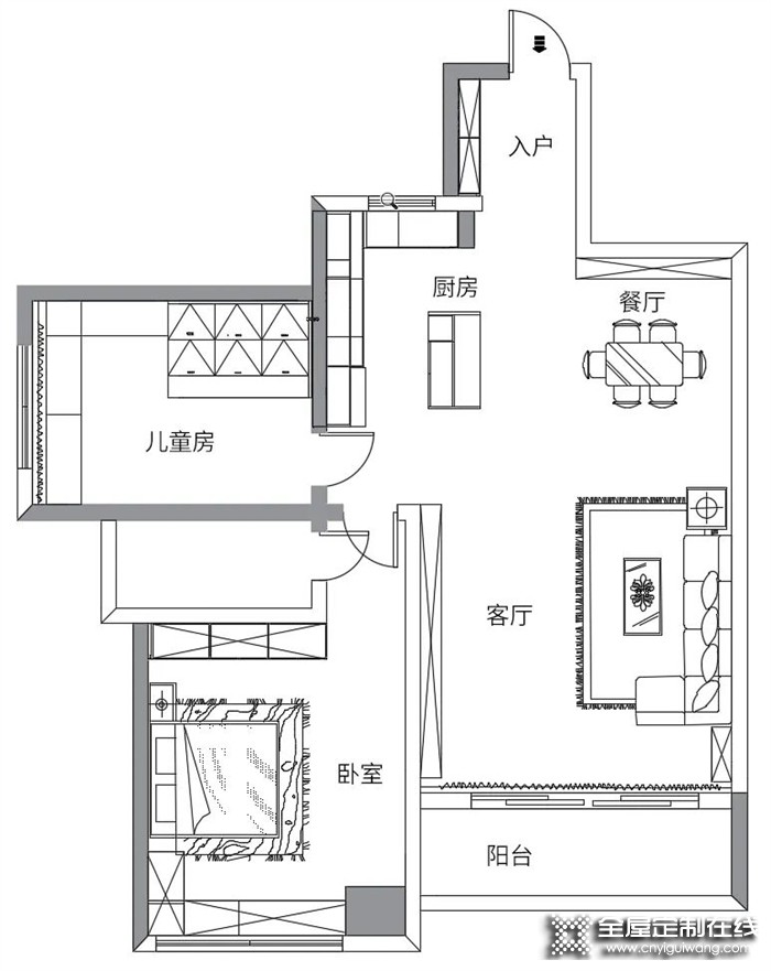 全友全屋案例丨96㎡溫馨二居，開放式+分區(qū)定制柜，實(shí)用才是王道！