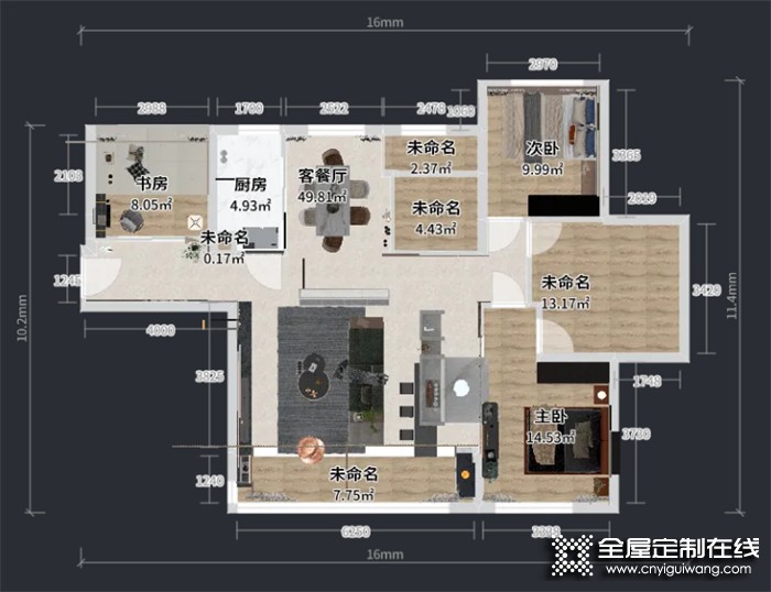 兔寶寶全屋定制設(shè)計(jì)分享|147㎡后現(xiàn)代風(fēng)，簡奢質(zhì)感空間