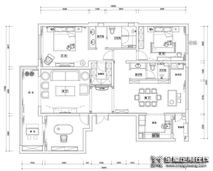 美蝶全屋定制實(shí)景案例 | 152㎡一品人家·貴族輕奢