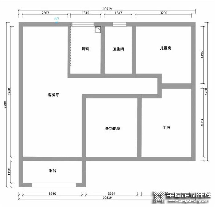 勞卡全屋定制：76㎡也能擁有三居室，書房+健身區(qū)+餐廚一體，100㎡都輸了！