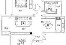 全友全屋案例丨新中式與輕奢風的碰撞，119㎡三居美得像山水畫