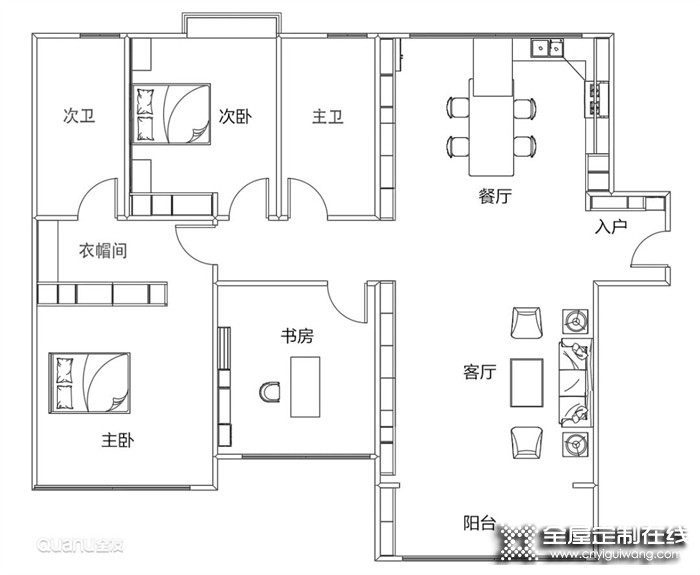 全友全屋案例丨121㎡冷色美家！精致燈光，顏控夫婦的現(xiàn)代三居