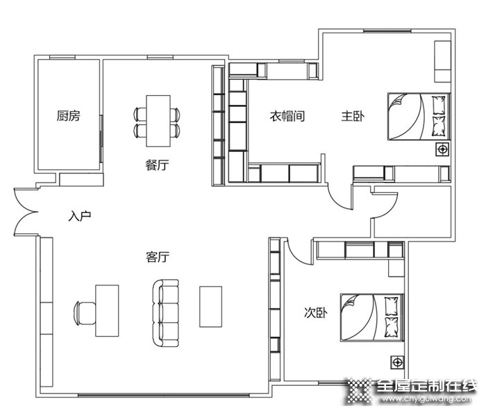 全友全屋案例丨輕奢元素+時尚配色，這套 116㎡兩室值得夸100遍！